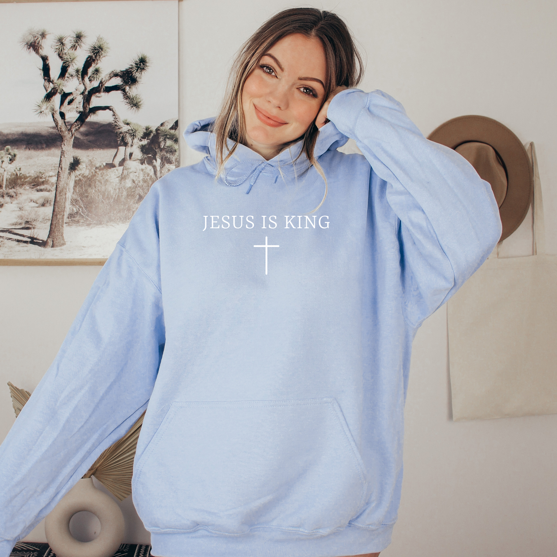 Jesus is best sale king blue hoodie